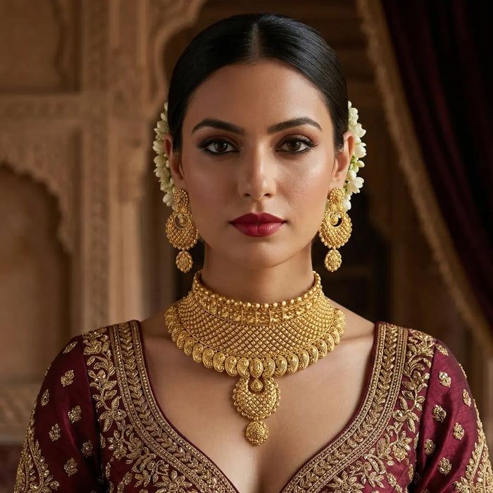 Gold Chick 62.360, Gold earring 24.530 in 91.6 purity 22KT Hallmarked (MSG-303 , MSG-303-A)