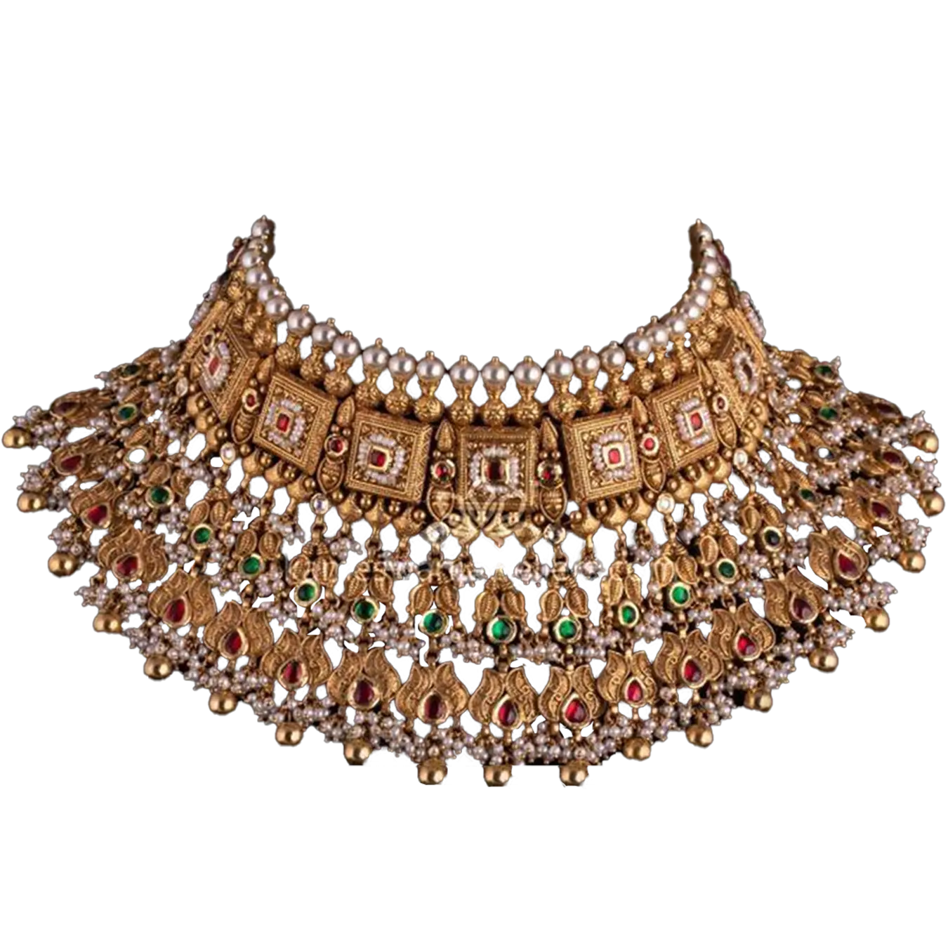Kundan Polki Necklace with earrings in 22 CT Gold ( HALLMARKED )