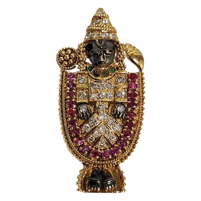 (PD-8) Shreenath ji in Diamond -0.42 ct, Gold 14kt-9.620 (Hallmarked)