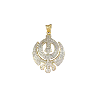 Diamond Waheguru Ji pendant